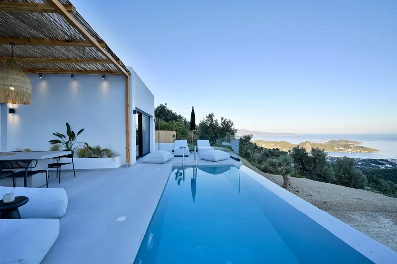 The long pool in the evening light